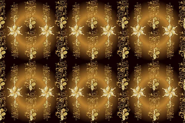 Kusursuz. Filigran kraliyet kalkanı. Dekoratif tasarım dövmesi siyah, sarı ve kahverengi renklerde. Klasik Barok dönemi monogramı çiçek desenli yaprak tomarı oymalı retro çiçek deseni.