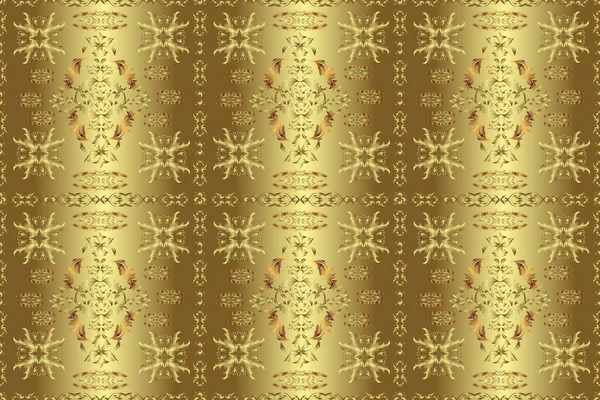 Kusursuz. Pankartlar, davetiyeler, pankartlar, rozetler için klasik tasarım koleksiyonu. Raster. Kahverengi ve sarı renkli bir resim. Süslü Retro barok dekorasyon ögesi.