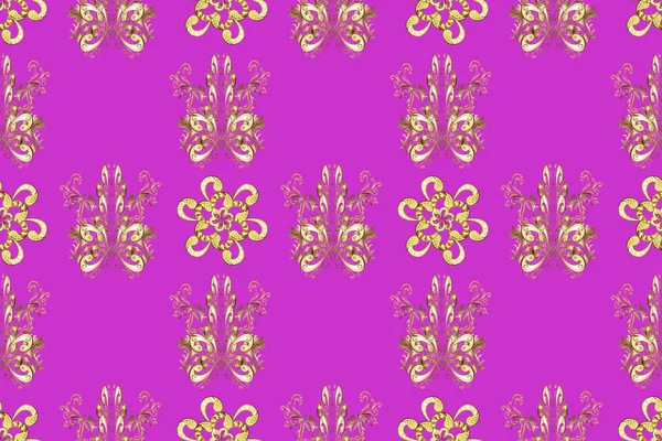 Raster Illustration Ornate Floral Ornament Seamless Pattern Oriental Style Cute — 图库照片