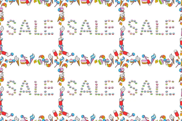 Summer Sale Banner Background Raster Illustration Cute Design Banner Flyer — Foto Stock