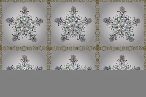 Nature Seamless Pattern Abstract Ornament Ornamental Doodle Neutral Gray White — Stock Photo, Image