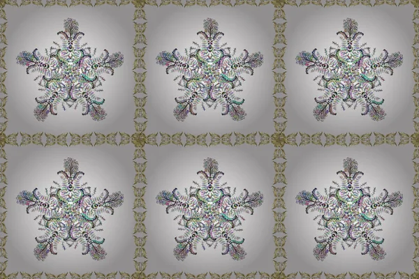 Nature Seamless Pattern Abstract Ornament Ornamental Doodle Neutral Gray White — Stock Photo, Image