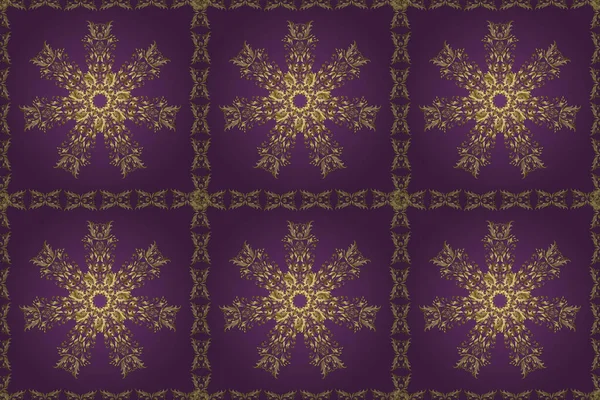 Vector Illustration Royal Retro Neutral Purple Brown Colors Gold Template — Stockfoto