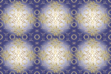 Tarafsız, gri ve menekşe renginde altın elementli klasik dikişsiz desen.