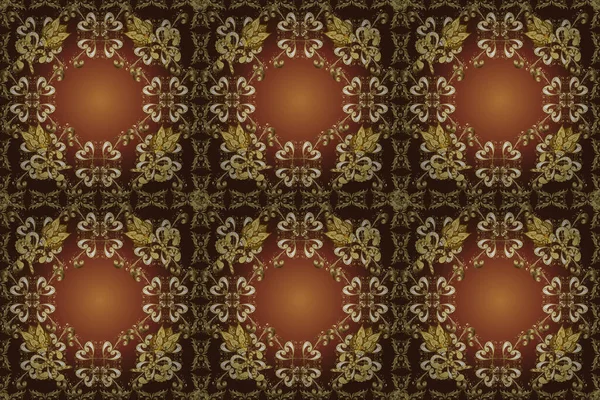 Illustration Classic Vintage Background Seamless Classic Golden Pattern Traditional Orient — Stock Photo, Image