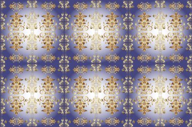 Klasik klasik klasik arka plan. Altın elementlerle bej, nötr ve mor renklerde kusursuz desen. Kusursuz klasik altın desen. Geleneksel oryantasyon süsü.