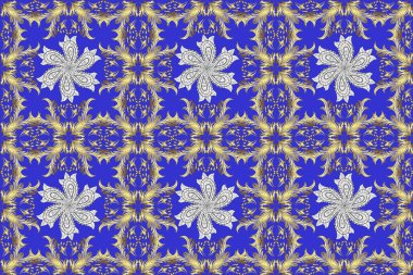 Doğulu stil, altın elementli mavi, sarı ve nötr renklerde altın desenli arabesk yapar. Altın desen. Kusursuz kıvırcık saçlar..