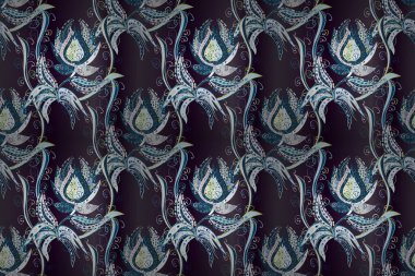 Vektör stili kumaş deseni. Çiçekler suluboya desensiz.