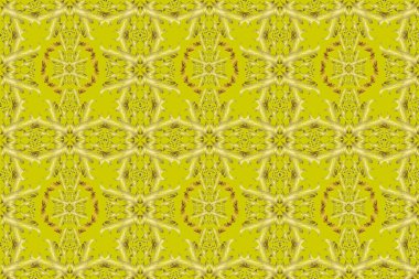 Kahverengi, sarı ve nötr renklerde altın tekrarlayan elementlerle soyut bir arkaplan. Kusursuz oryantal klasik altın desen.