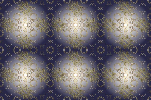 Gouden Naadloos Patroon Grijs Violet Neutrale Kleuren Met Gouden Elementen — Stockfoto
