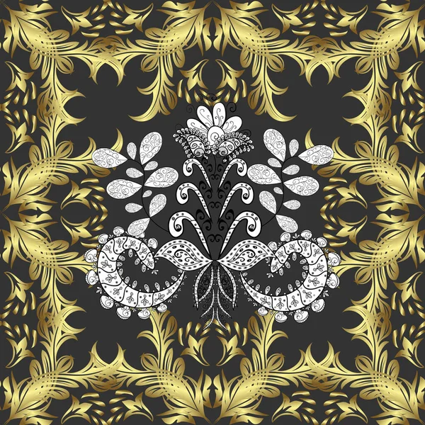 Arabesken Orientalischen Stil Brillante Spitze Stilisierte Blumen Paisley Muster Auf — Stockfoto