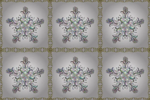 Illustration Pattern Gray White Neutral Colors Golden Elements Classic Vintage — Stock Photo, Image