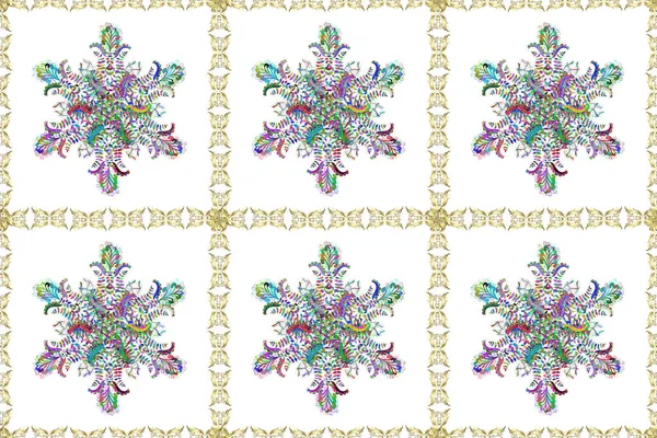 Mønster Baggrund Tapet Med Guld Antikke Blomster Middelalderlige Dekorative Blomster - Stock-foto