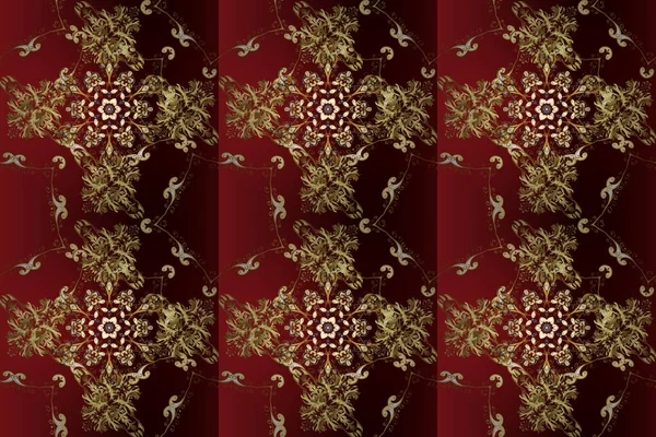 Плоская Коллекция Урожая Ручной Работы Фон Ткань Золотые Обои Растровый — стоковое фото