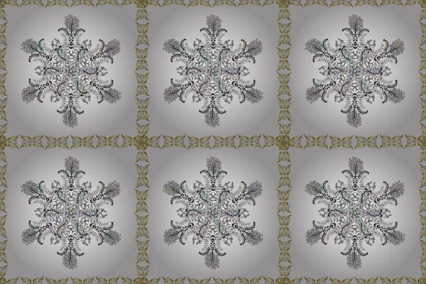 Vector Oriental Ornament Golden Pattern Pattern Gray Neutral White Colors — Stock Photo, Image