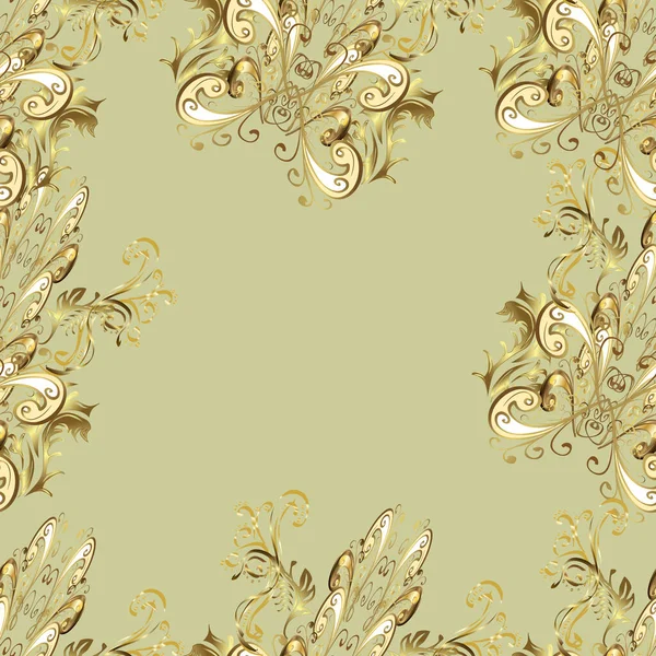 Oriental Ornament Seamless Golden Pattern Seamless Pattern Yellow Neutral Beige — Stock Photo, Image