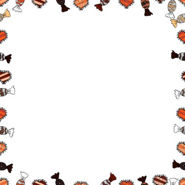 El çizilmiş vektör kenar lık çerçevesi karalamaları. Vektör çizimi.