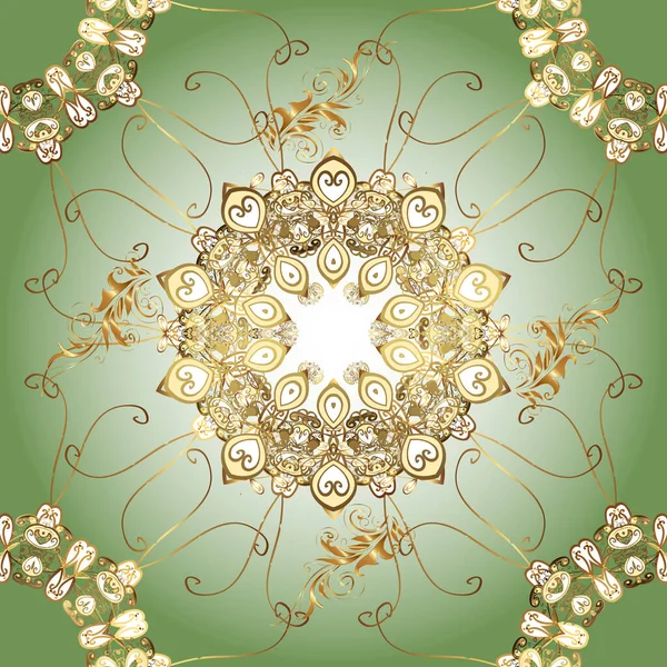 Tamamen düzenlenebilir. Herhangi bir tasarım projesi için. Kusursuz. Tarafsız, gri ve yeşil renklerde vektör deseni. Kumaş, kağıt, ambalaj için uygun.