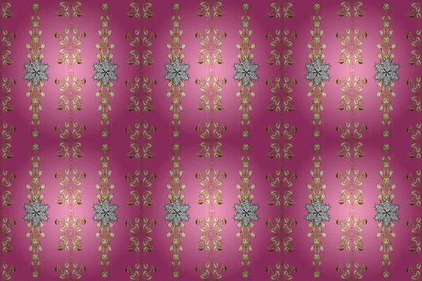 Cute texture. Raster. Vintage background. Pictures in pink, white and beige colors. Cute background. Seamless geometric pattern.