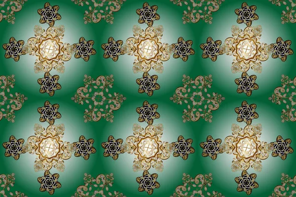 青と緑の装飾 花のシームレスなパターン ヴィンテージ 伝統的 民族的 トルコ的 インド的なモチーフ 生地や繊維のための素晴らしい 包装や任意の所望のアイデア ラスターデザイン — ストック写真