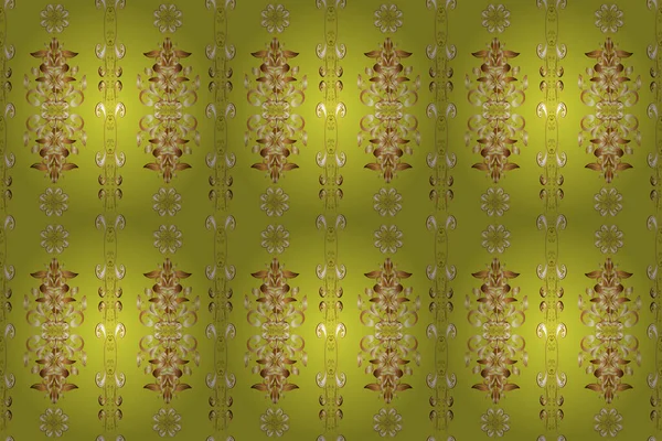 Patrones Colores Amarillo Marrón Beige Fondo Lujo Abstracto Adorno Elegante — Foto de Stock