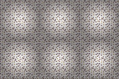 Raster illüstrasyonu. Kekler kusursuz desen koleksiyonu. Çikolatalı pasta gibi farklı şekillerde modern pastalar. Siyah, beyaz ve sarı üzerine.