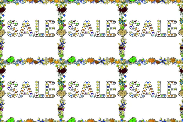 Sarı, beyaz ve siyah renkli resim. Kusursuz. Canlı mermer desenli raster çerçeveler. Moda tasarımlı pazarlama afişleri. Raster illüstrasyonu. Sezon sonu indirimi. Sözcük satışı metni.