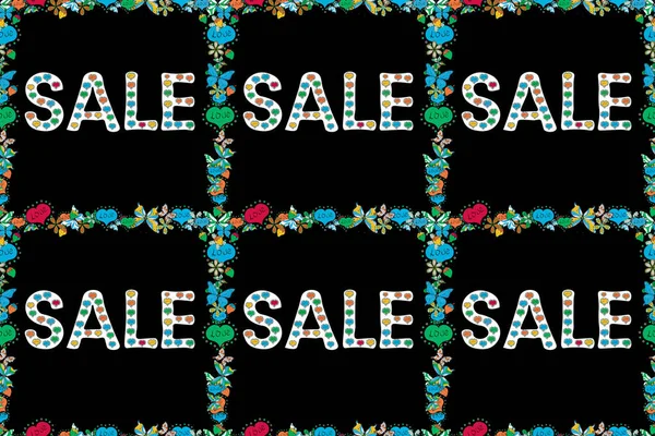 Kusursuz desen. Raster. Mektup. Siyah, mavi ve beyaz renkli bir resim. Sonbahar indirimi afiş tasarımı, online alışveriş için özel teklif.