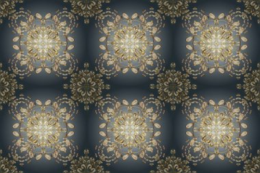 Arkaplan, kumaş, altın duvar kağıdı. Altın rengi bej, nötr ve mavi renklerle altın elementlerle. Altın pürüzsüz desen. Düz elle çizilmiş vintage koleksiyonu.