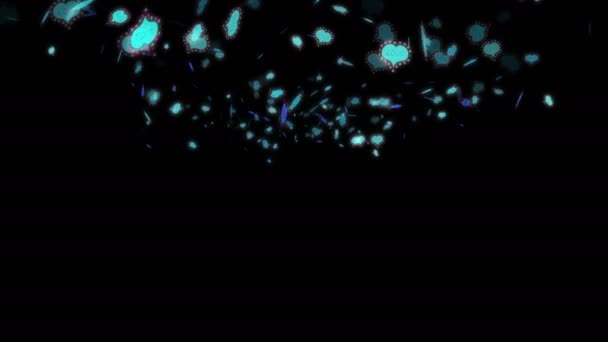 Фон Съемки Движения Красочными Элементами Раскрашенные Снежинки Сердца Любовью — стоковое видео
