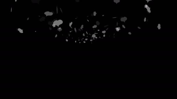 Фон Съемки Движения Красочными Элементами Рисованная Икона Снегопад Раскрашенные Снежинки — стоковое видео