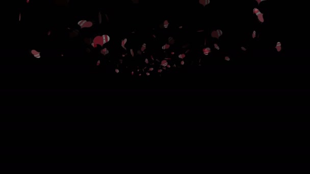 Фон Съемки Движения Красочными Элементами Раскрашенные Снежинки Любовью — стоковое видео