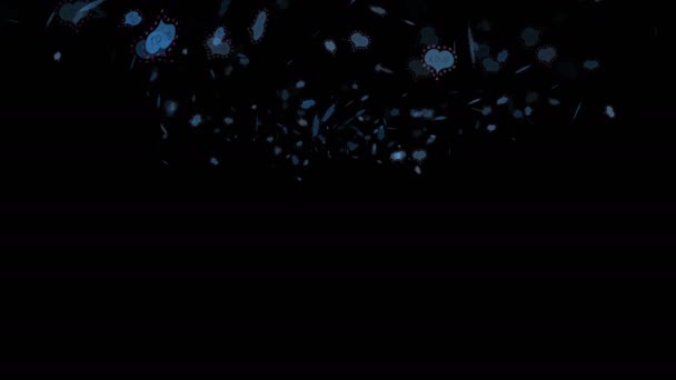 运动画面背景与色彩丰富的元素 粉刷过的雪花爱 — 图库视频影像