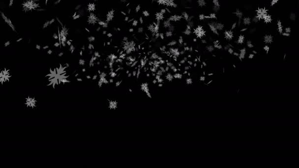 Фонове Зображення Різнокольоровими Елементами Намальована Піктограма Снігопад Розфарбовані Сніжинки Альфа — стокове відео