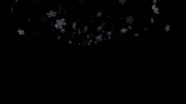 Фон Съемки Движения Красочными Элементами Рисованная Икона Снегопад Раскрашенные Снежинки — стоковое видео