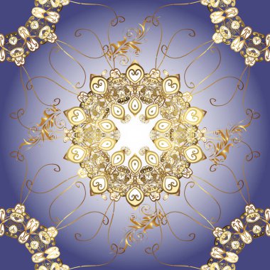 Sevimli, pürüzsüz bir arka plan. Menekşe rengi, kahverengi ve nötr renkler. Klasik lüks, eski moda İspanyol süsü, duvar kağıtları, tekstil ve ambalaj için kraliyet Victoria dönemi kusursuz dokusu..