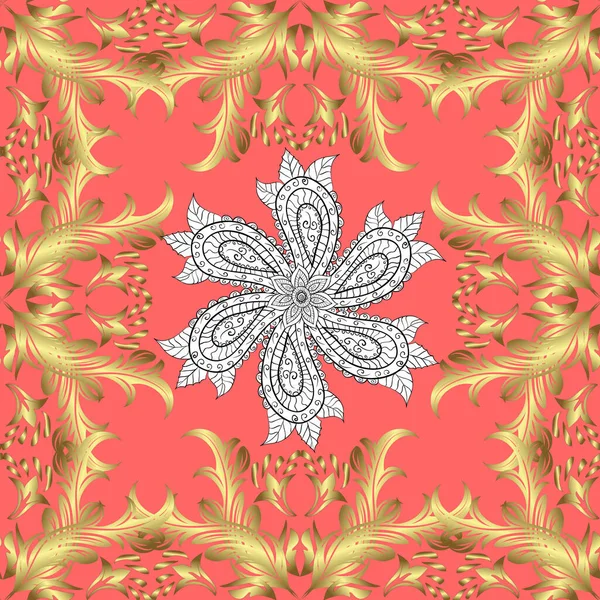 Schets Krabbel Krabbel Neutrale Gele Roze Kleuren Geometrische Patroon Herhaalde — Stockfoto