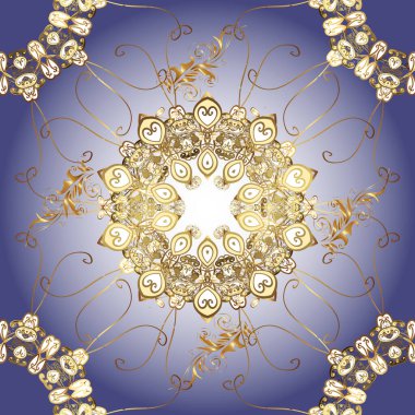 Nötr, mor ve kahverengi renkli elementler. Geometrik motifli basit, pürüzsüz bir Noel deseni. Farklı süslemeli kar taneleri. Vektör çizimi. Retro tekstil koleksiyonu.