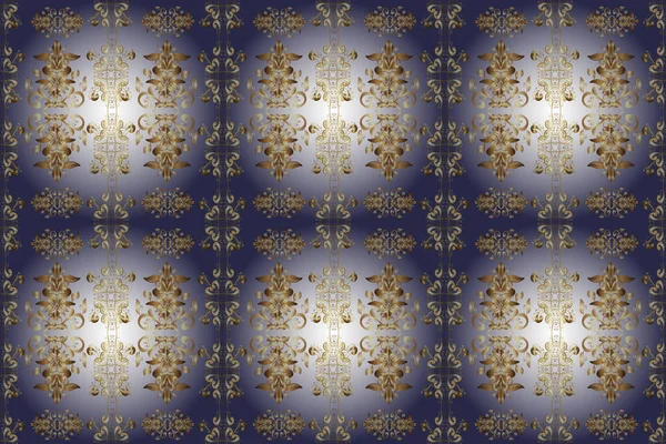 Golden pattern on neutral, beige and violet colors with golden elements. oriental ornament. Seamless golden pattern.