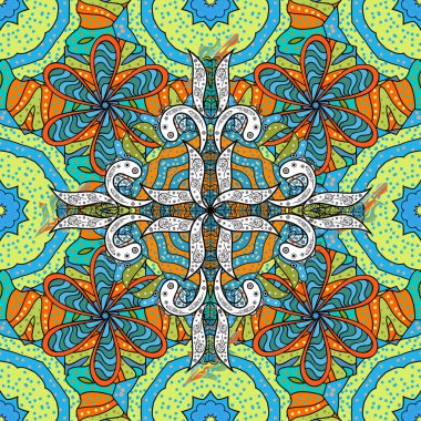 Broşür broşürü için modern şablon katalog kapağı dergisi raporu. Mandala ile sunum. Sarı, mavi, siyah renkler üzerine renkli bir düzen. İş, bilim ve teknoloji tasarım kitabı düzeni.