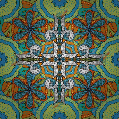 El boyası vektör mandala, siyah, mavi ve sarı renkli, Hint tavus kuşu, Hint deseni, renkli mandala, mandala tavus kuşu.