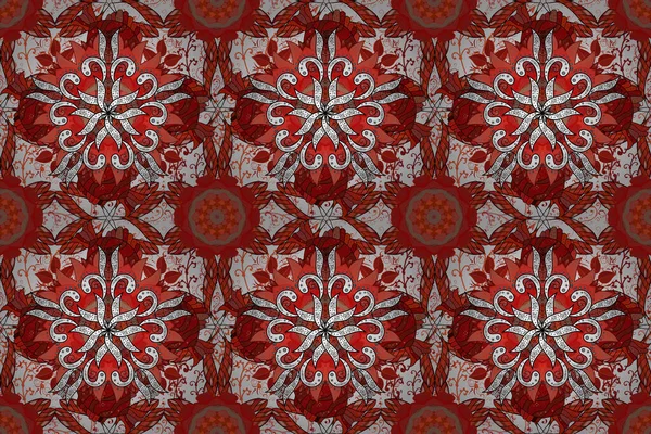 Rich Ethnic Striped Seamless Pattern Geometric Design Colored Mandala White — Stock Photo, Image