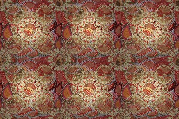 Pattern Orange Beige Brown Colors Ornamental Floral Elements Henna Tattoo — Stock Photo, Image