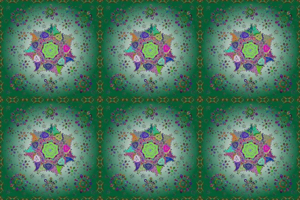 Raster Verzierte Zentangle Textur Endlose Muster Mit Abstrakten Blumen Nahtlose — Stockfoto