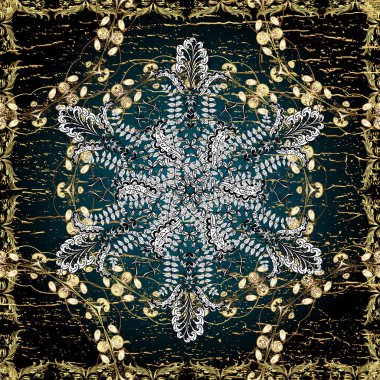 Eski model sanat tasarımı. Ambalajlar, duvar kağıtları, kumaş tasarımı ve kağıt için hoş bir arkaplan. Beyaz, siyah ve mavi renklerde Art Deco Deseni. Kusursuz..