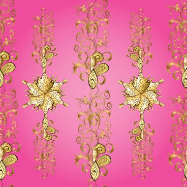 Karalama, çizim, sarı, pembe ve kahverengi renkleri karala. Kusursuz. Kıvrım çizgisi sembolleri büyütüyor. Viktorya döneminden kalma süsler Dekoratif vintage elementleri parlat.