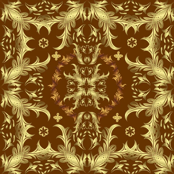Vintage Pattern Arabesques Traditional Classic Brown Yellow Neutral Colors Ornament — Stockfoto