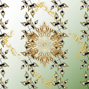 Vektör çizimi. Bej, nötr ve gri renkte desenler. Etnik doğu tarzında dekoratif desen. Tasarım, kına, Mehndi ve dövme için kusursuz vintage elementler.