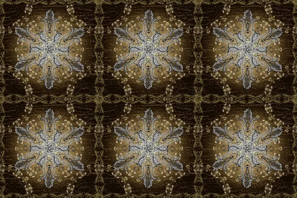 Brown White Beige Golden Pattern Seamless Abstract Background Repeating Elements — Photo