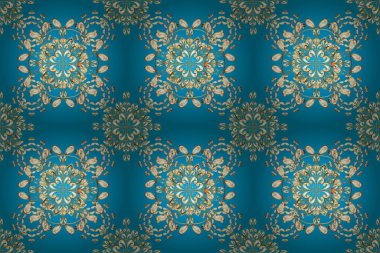 Raster. Mavi, beyaz ve bej renkli desen. Portekiz fayanslarından mükemmel dikişsiz yama kalıpları. Arabesk dokusu soyut vintage arkaplan, zemin döşeme yüzey süsleme deseni çiçek deseni.